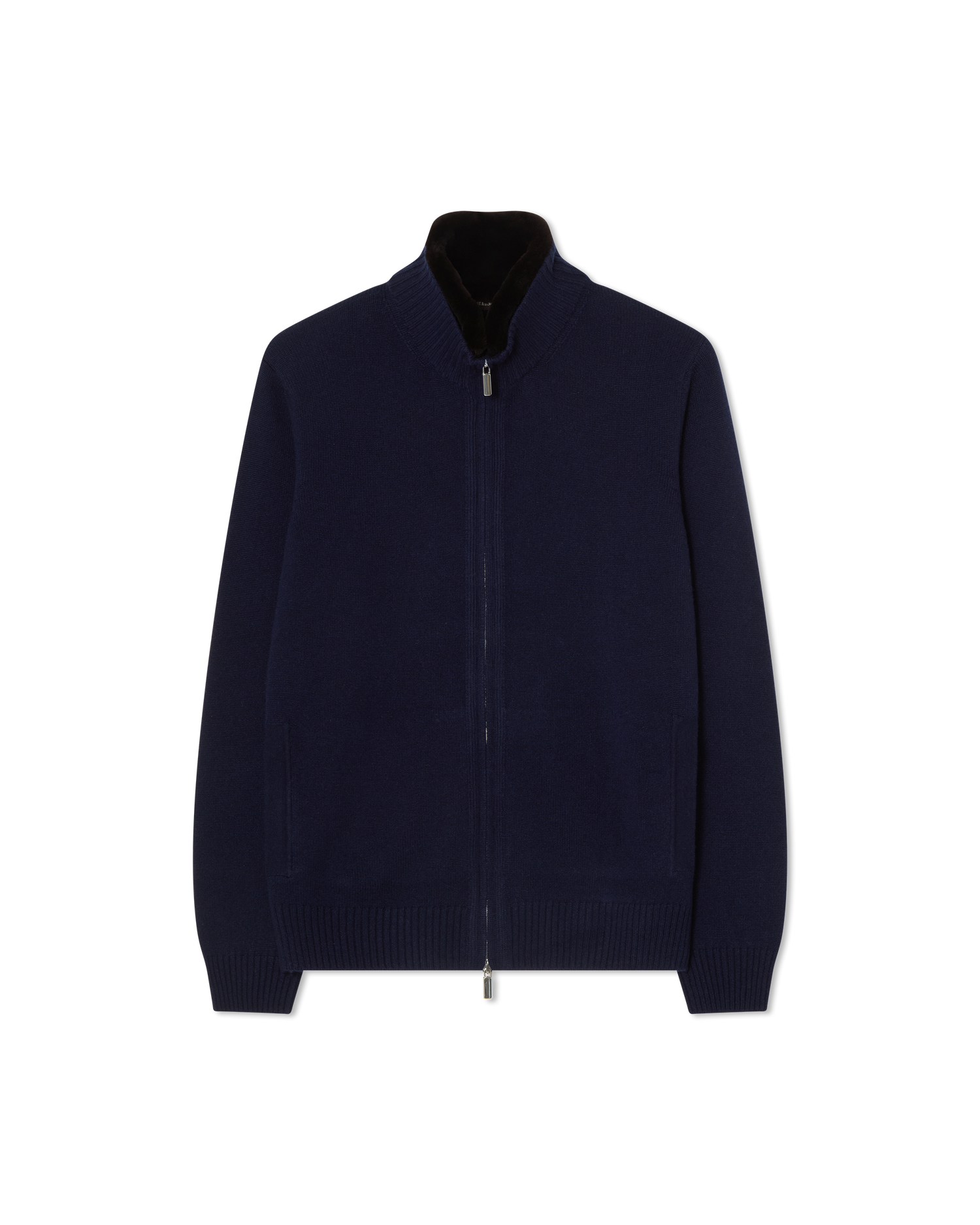 Fur Collar Baby Cashmere Blouson Navy