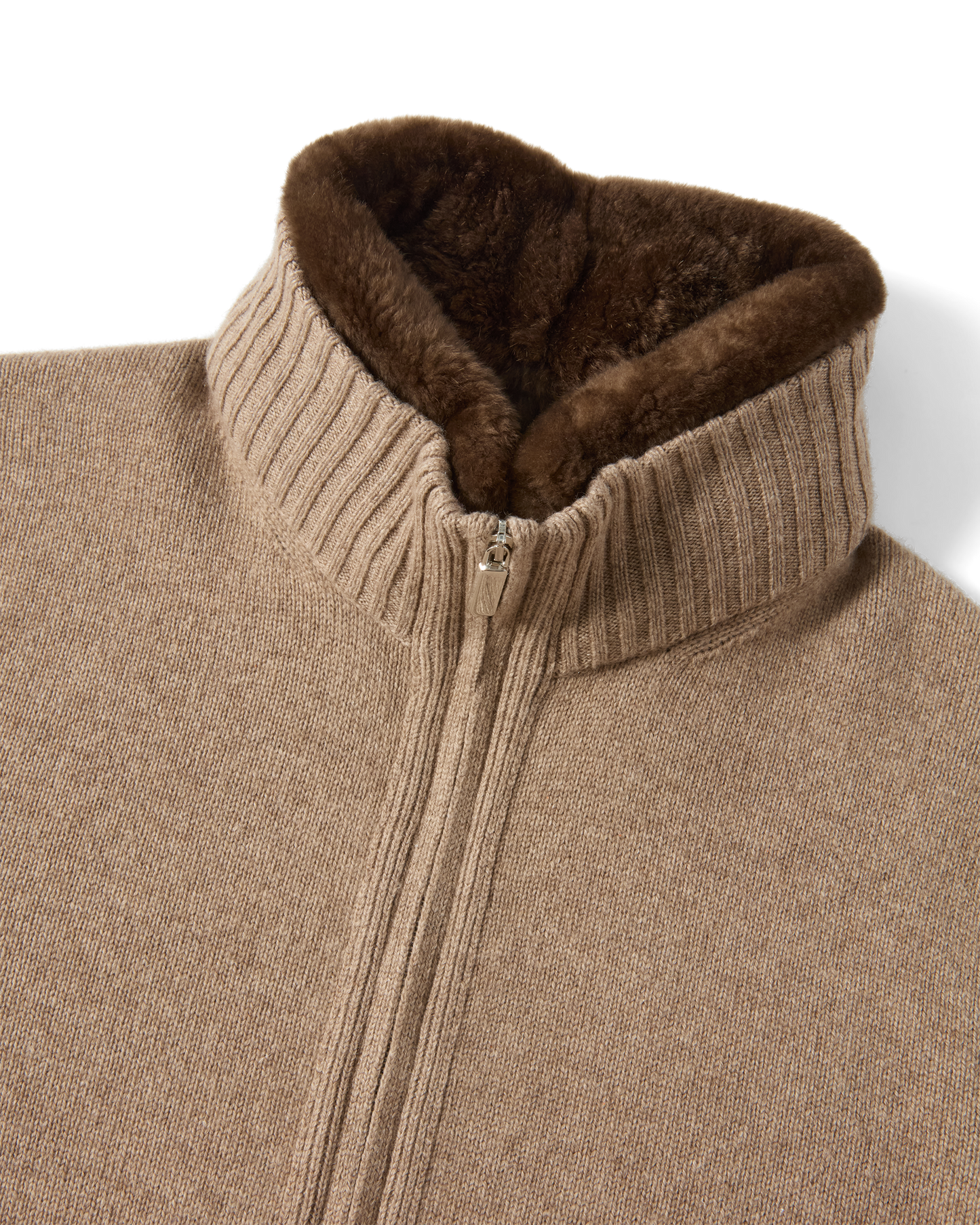 Fur Collar Baby Cashmere Blouson Taupe