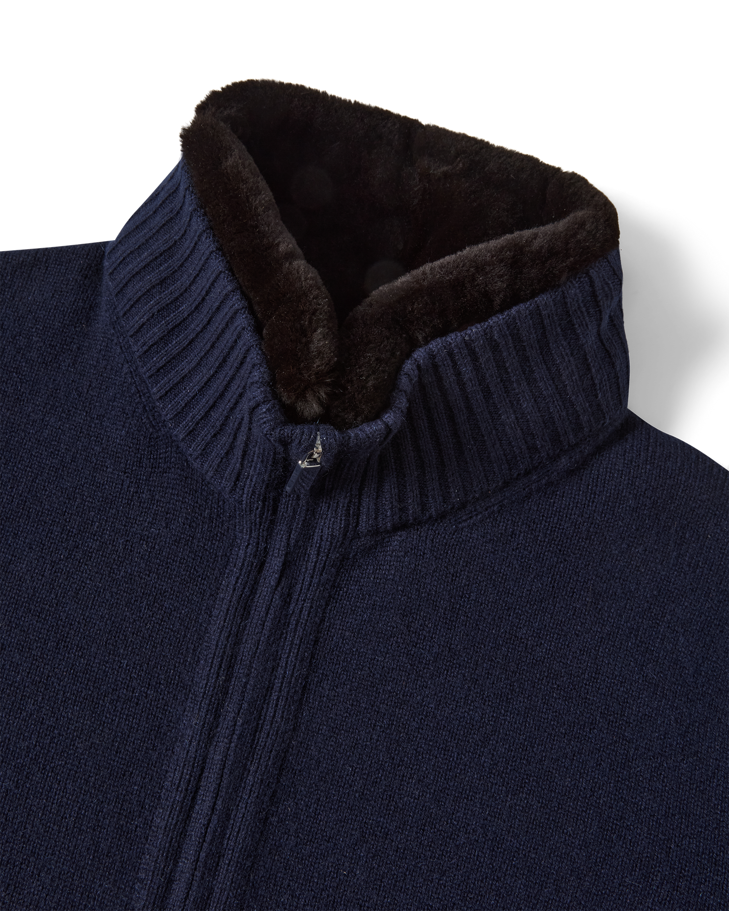 Fur Collar Baby Cashmere Blouson Navy