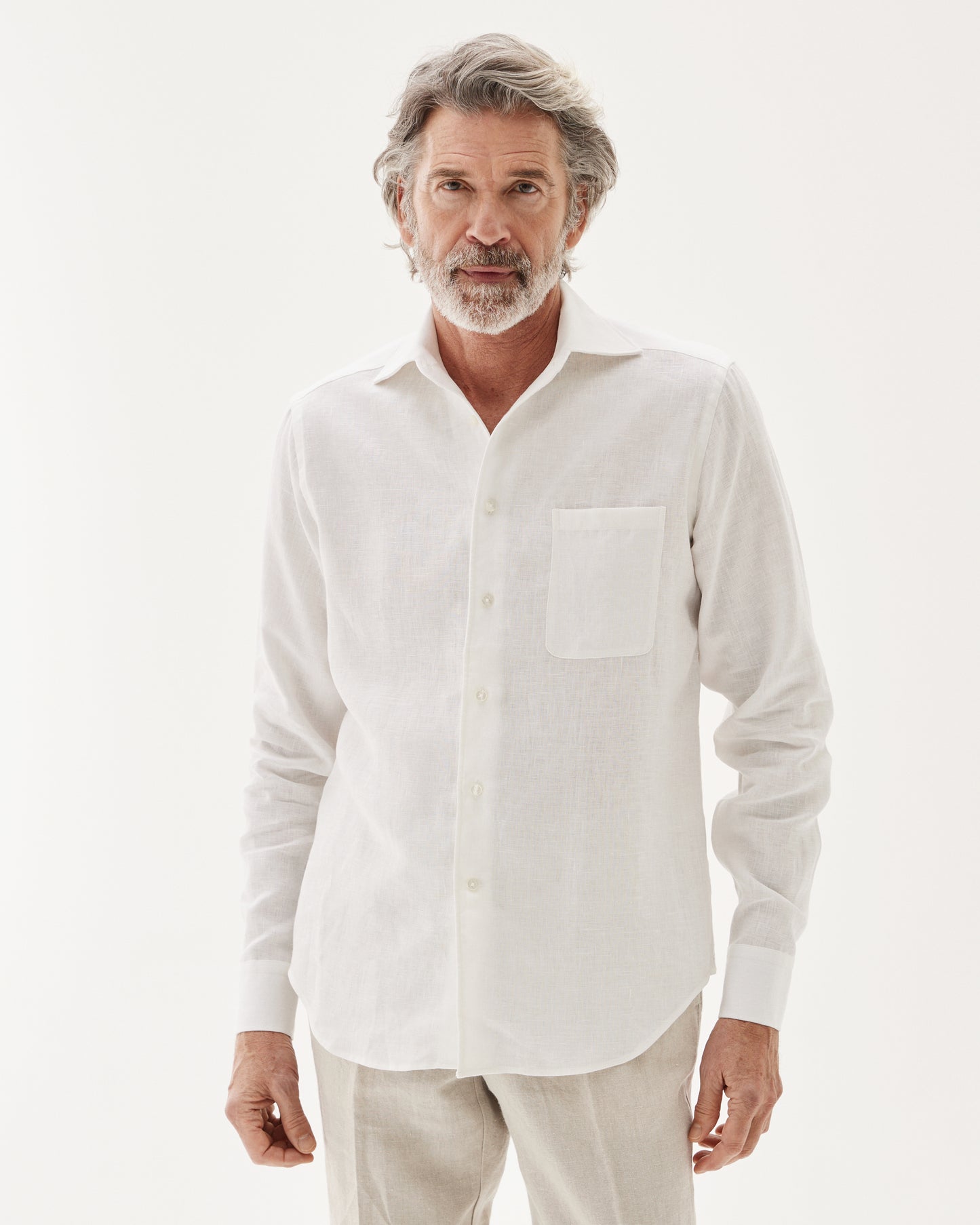 Linen One-Piece Shirt White