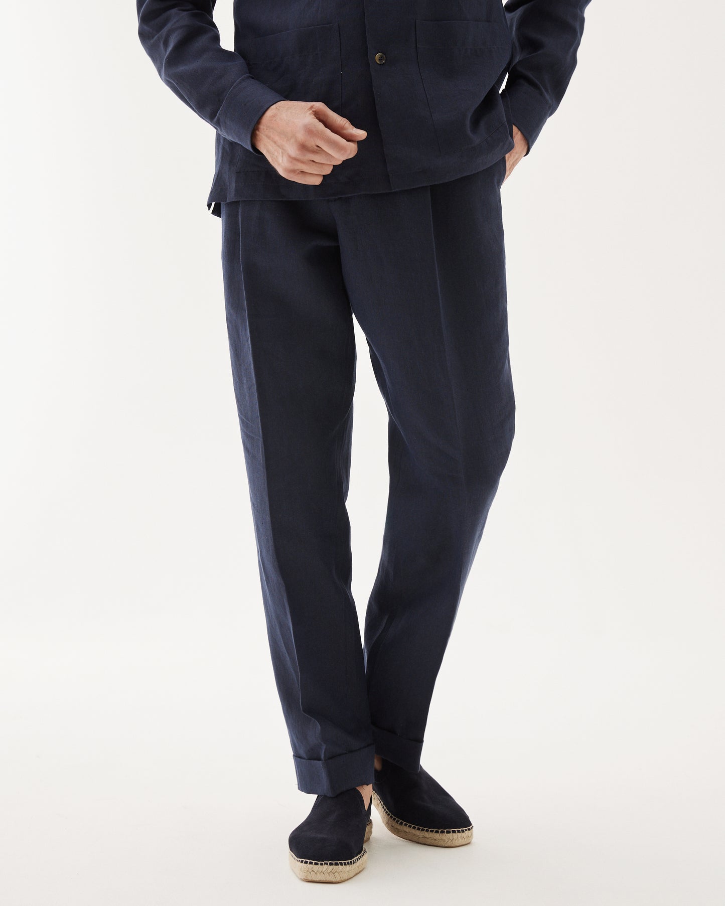 Herringbone Resort Trouser Navy