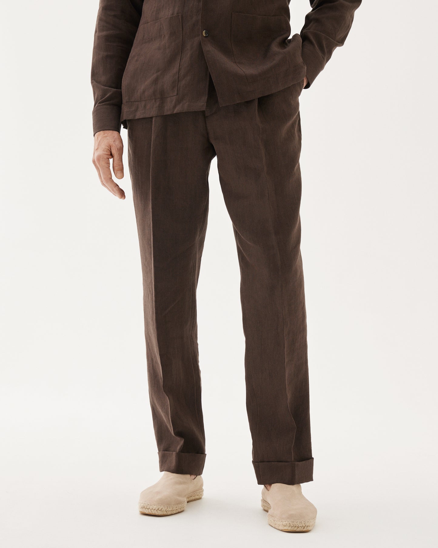 Herringbone Resort Trouser Brown