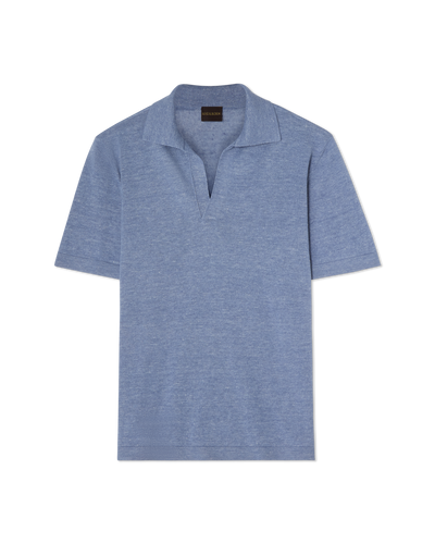 Capri Short Sleeve Polo Sweater Slate Blue