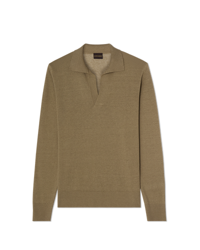 Capri Long Sleeve Polo Sweater Sage Green