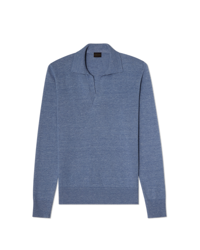 Capri Long Sleeve Polo Sweater Slate Blue