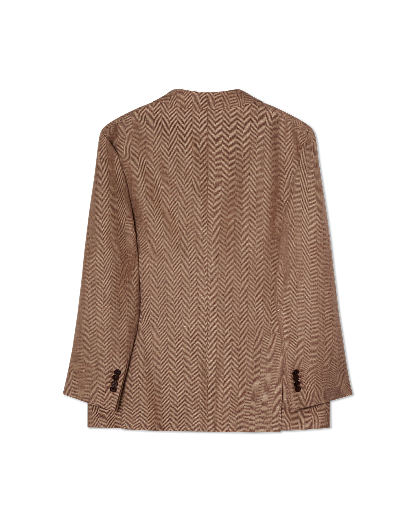 Herringbone Linen Blend Blazer Light Brown