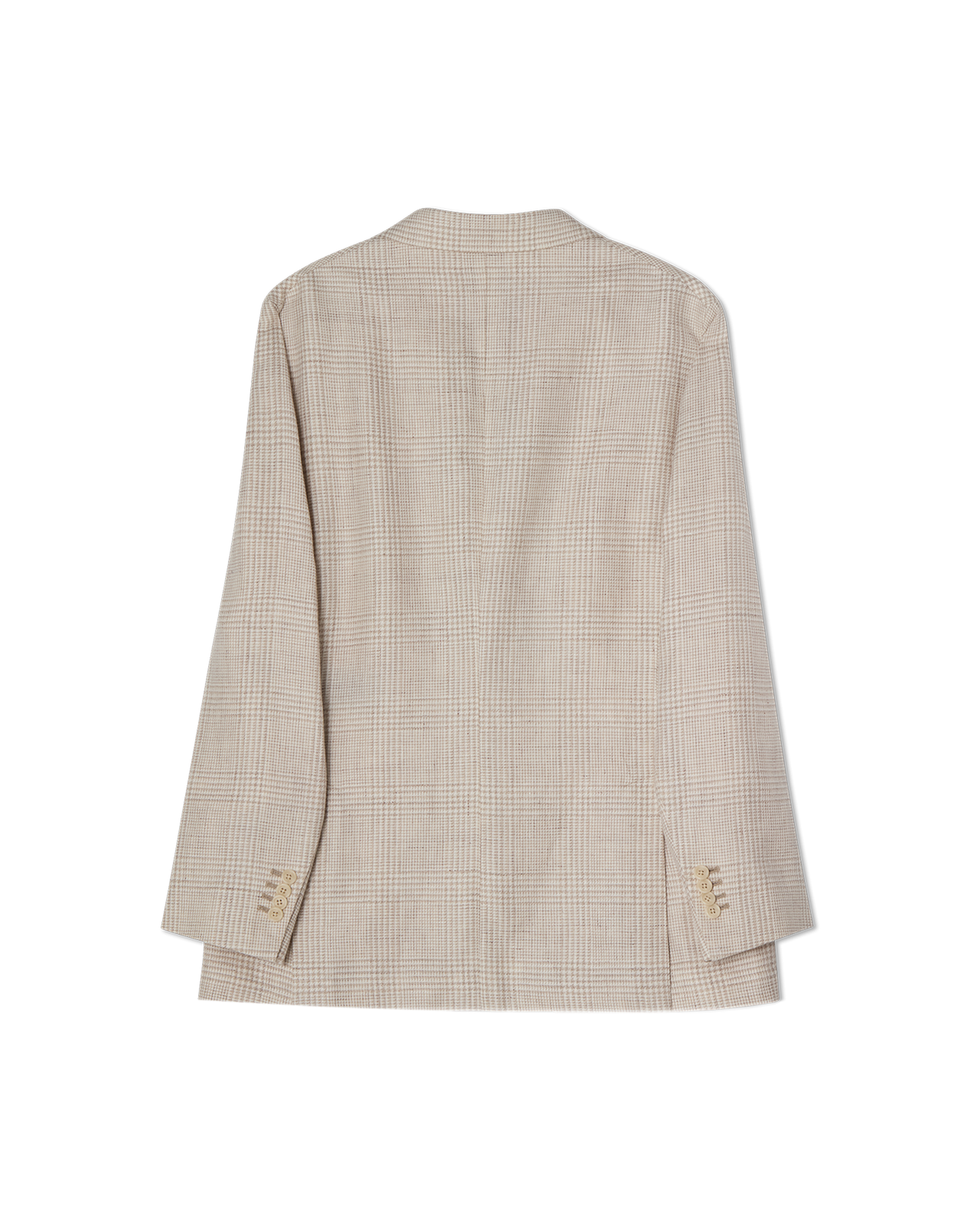 Glencheck Linen Blend Blazer Sand