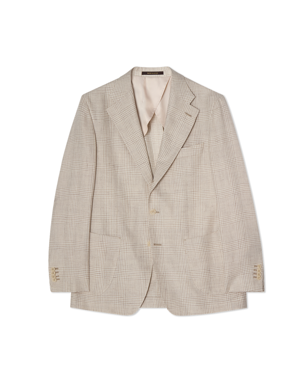 Glencheck Linen Blend Blazer Sand