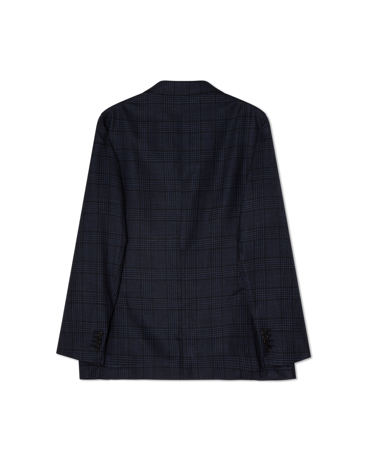 Glencheck Wool Blend Blazer Navy