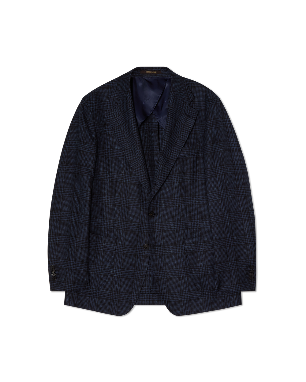 Glencheck Wool Blend Blazer Navy