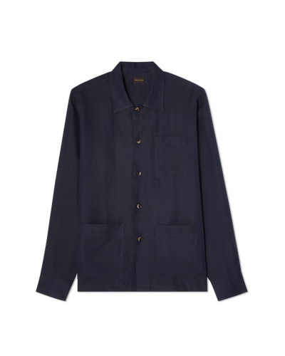 Herringbone Resort Shirt Navy