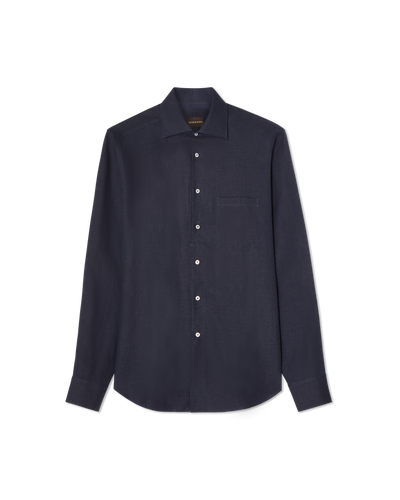 Linen One-Piece Shirt Navy