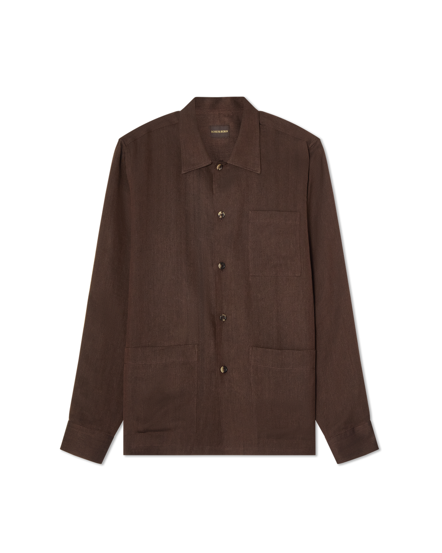 Herringbone Resort Shirt Brown