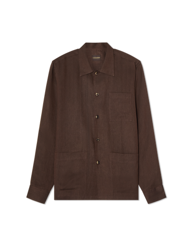 Herringbone Resort Shirt Brown