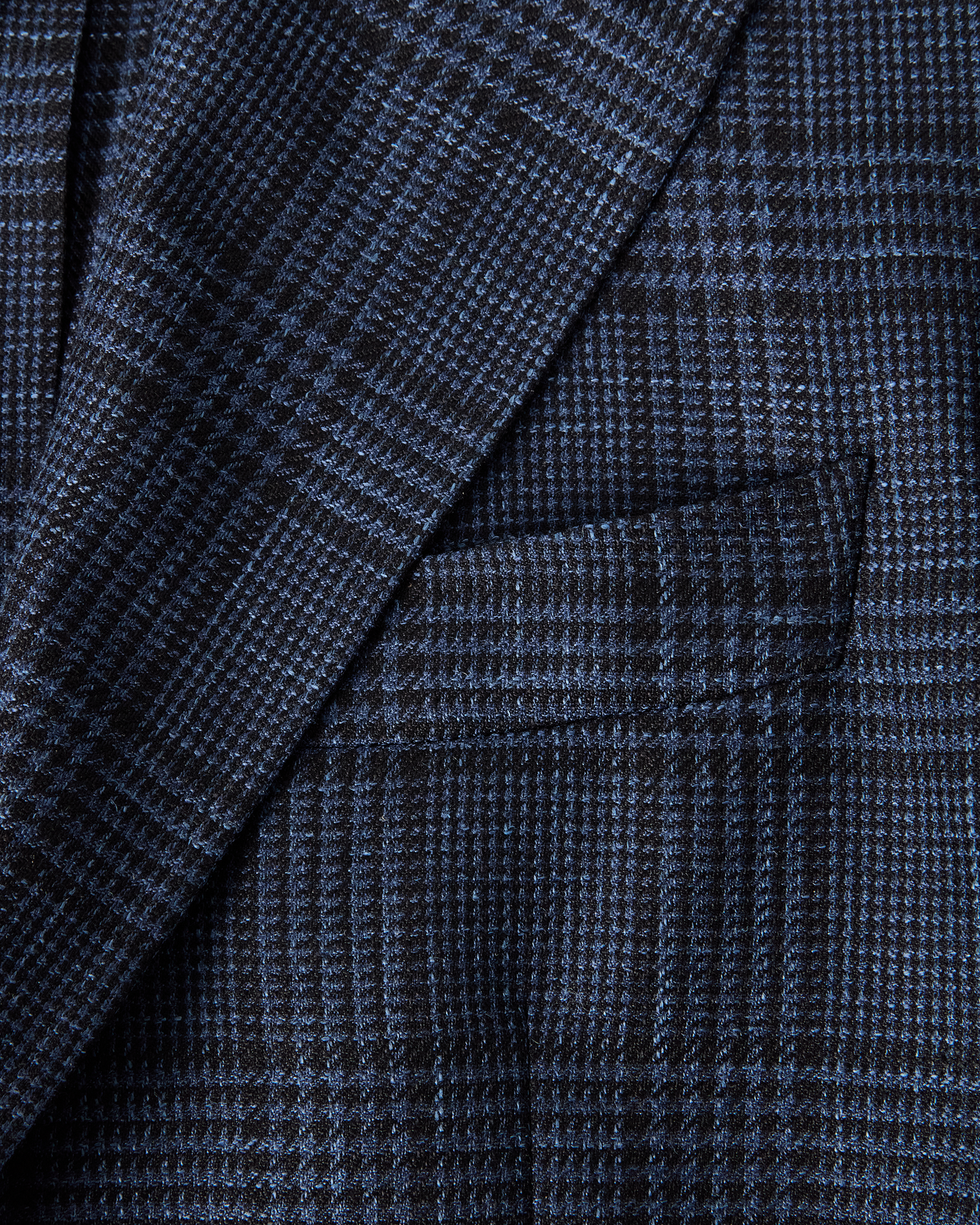 Glencheck Wool Blend Blazer Navy