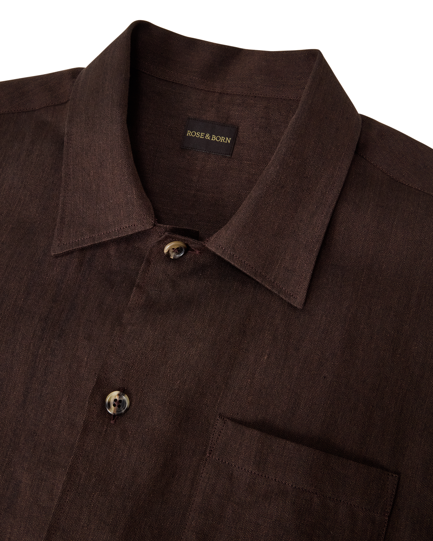 Herringbone Resort Shirt Brown