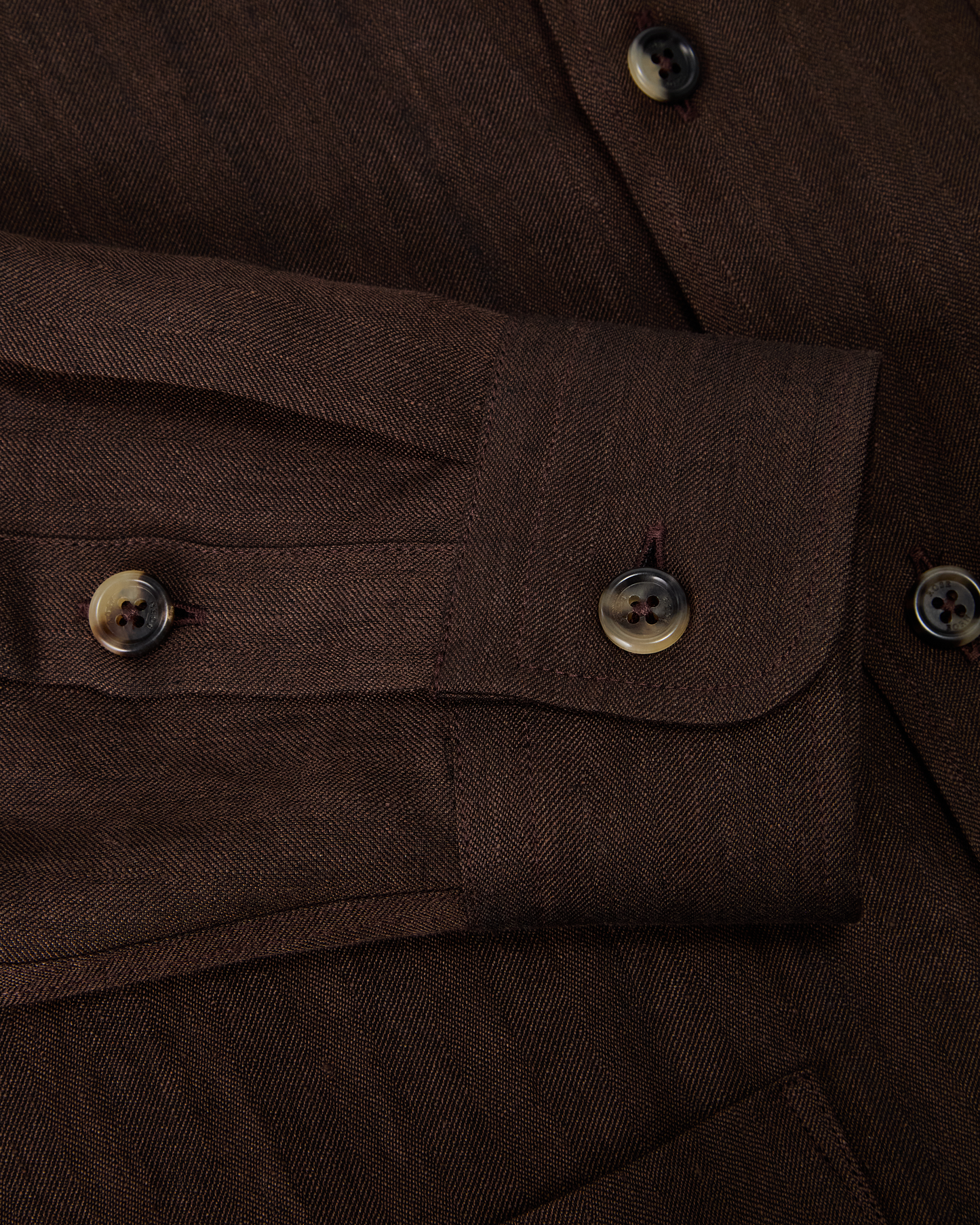 Herringbone Resort Shirt Brown