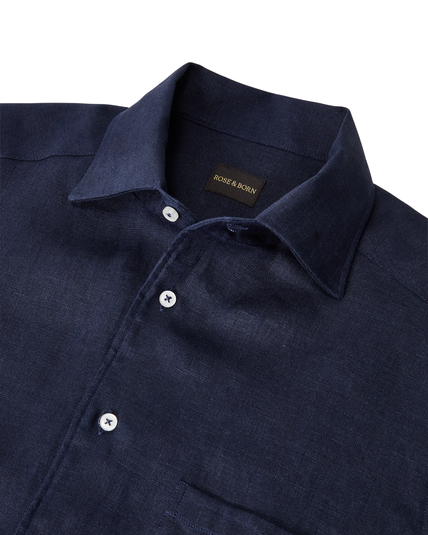 Linen One-Piece Shirt Navy