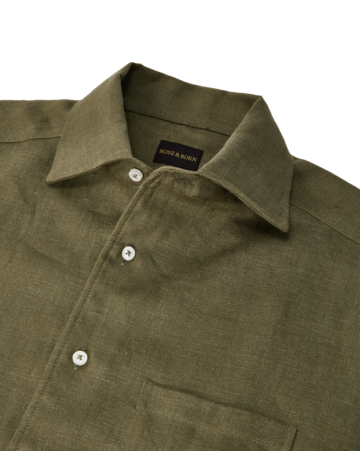 Linen One-Piece Shirt Olive