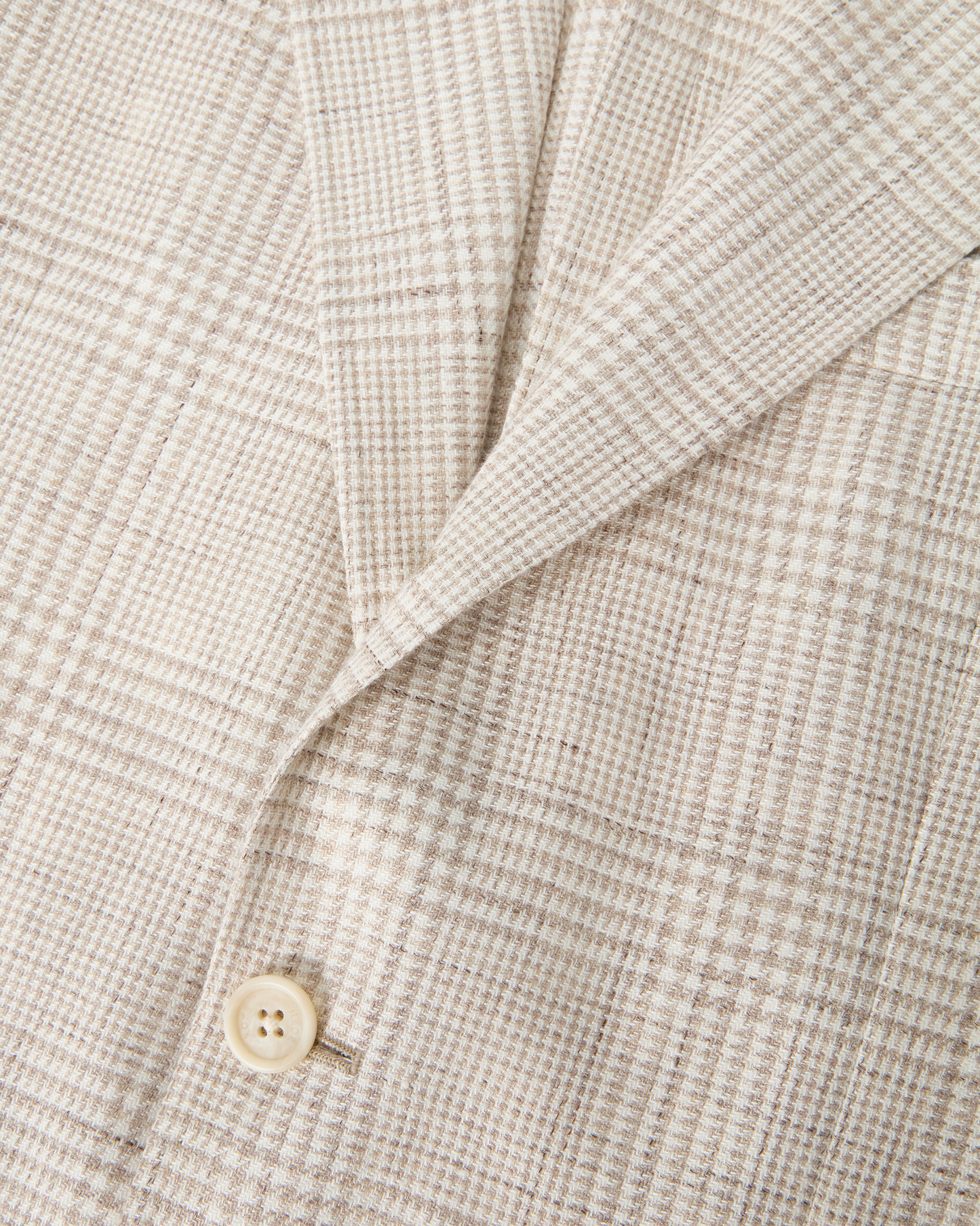 Glencheck Linen Blend Blazer Sand