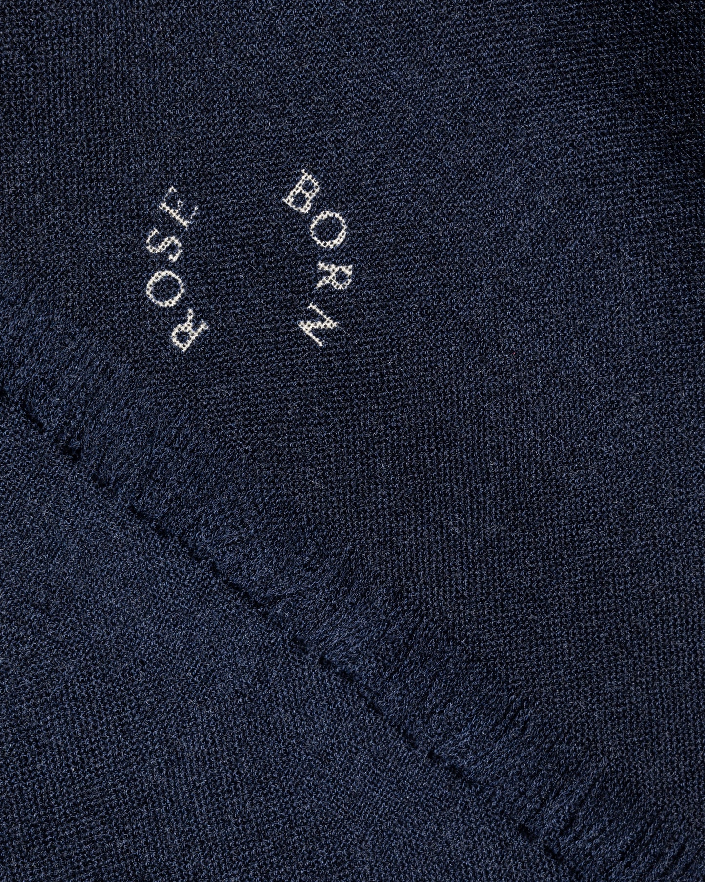 Logo Print Cashmere Scarf Navy