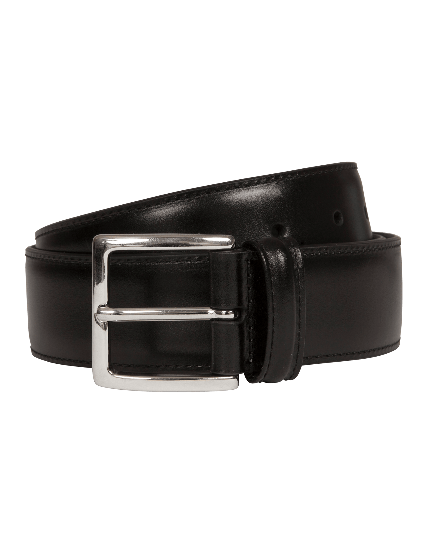 Woven Calf Leather Belt Black