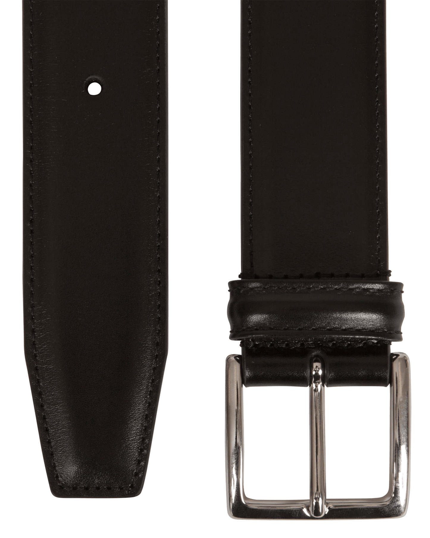 Woven Calf Leather Belt Black