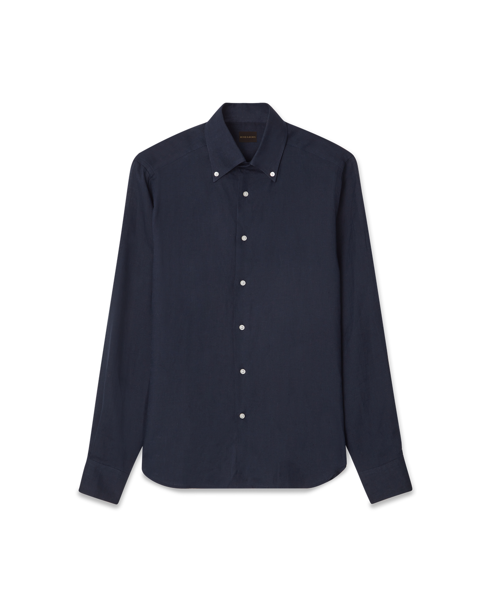 Linen Button-Down Shirt Navy