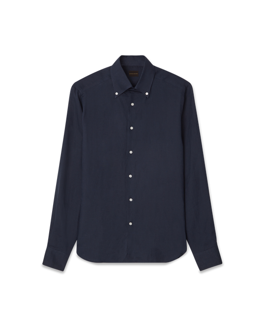 Linen Button-Down Shirt Navy