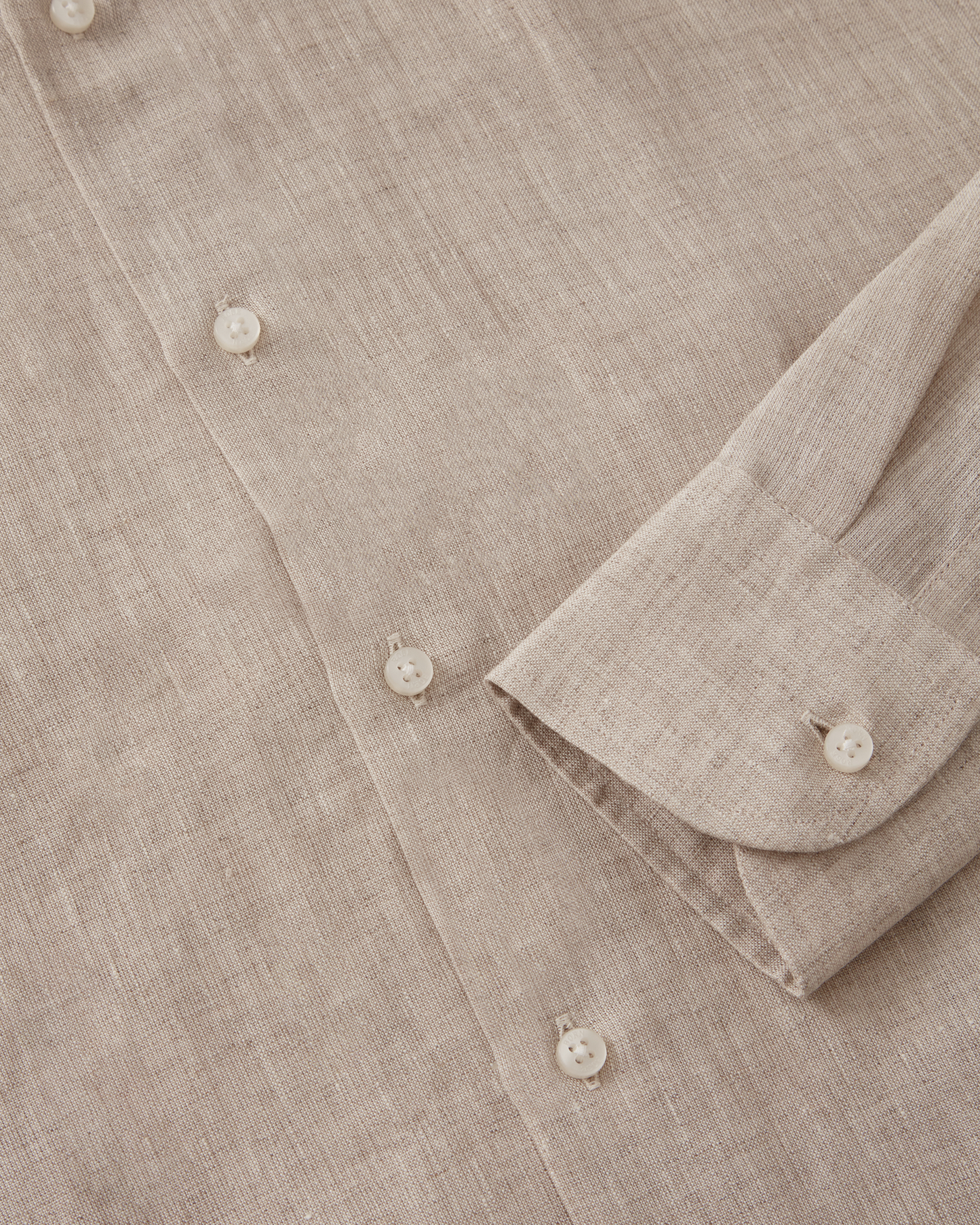 Skjorta Button-Down Linne Sand