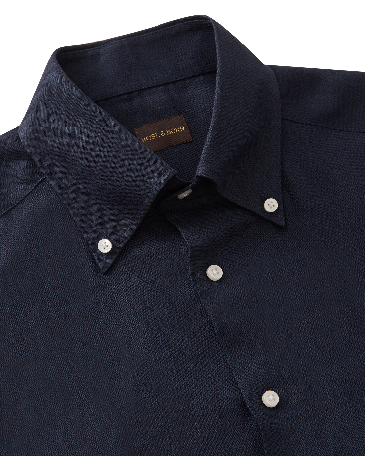 Linen Button-Down Shirt Navy