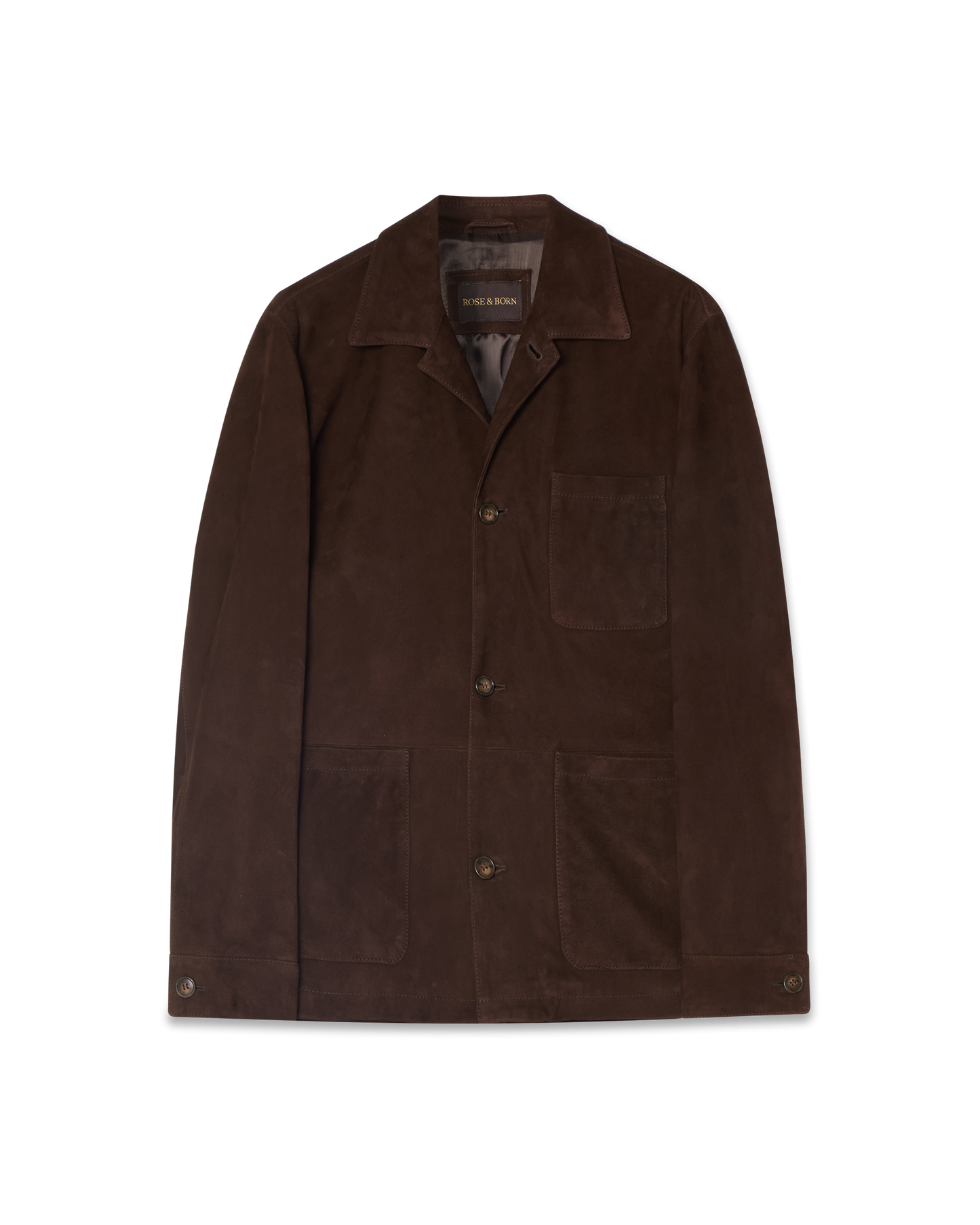 Suede Overshirt Jacket Brown