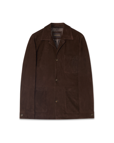 Suede Overshirt Jacket Brown