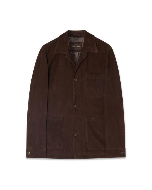 Suede Overshirt Jacket Brown