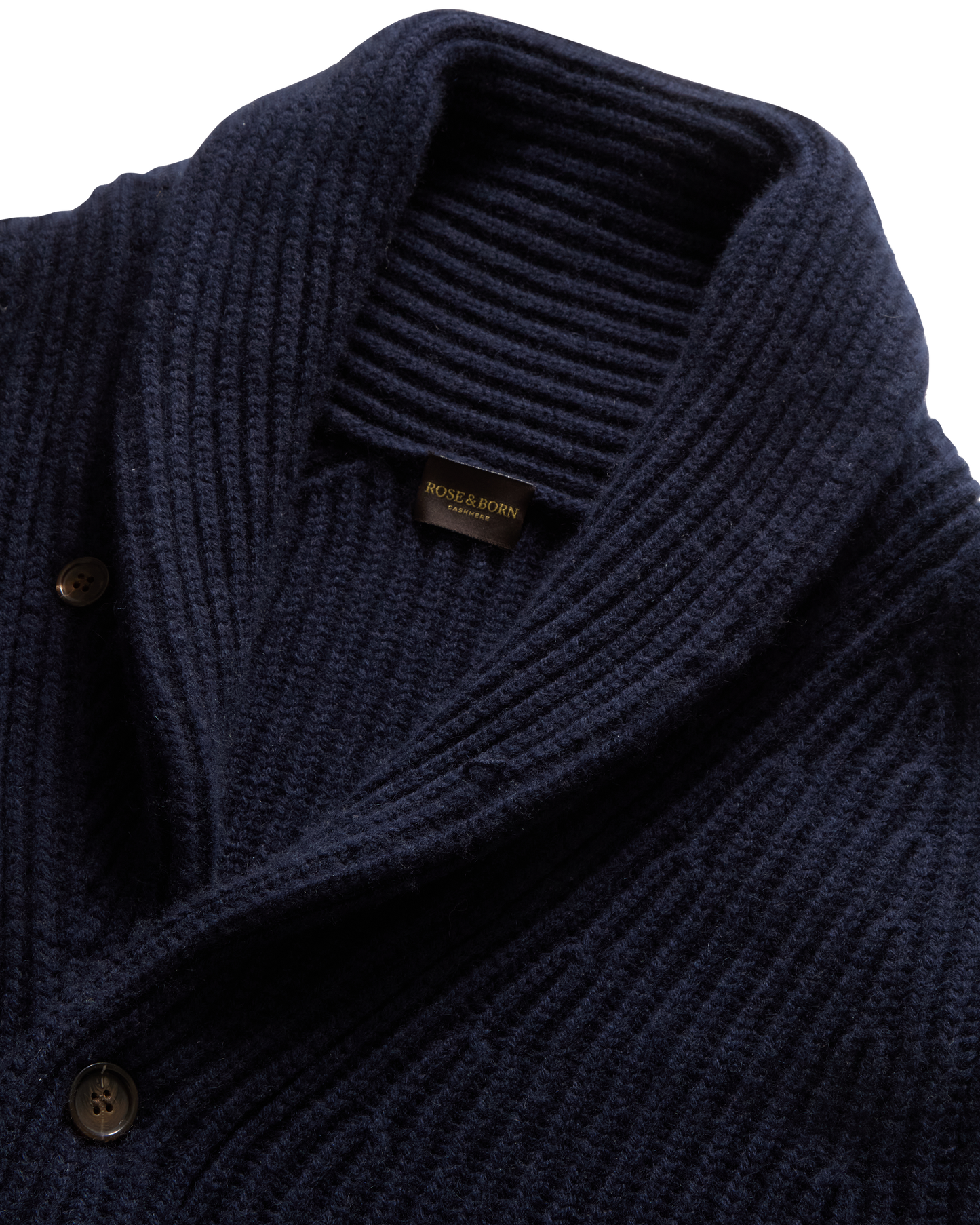 Shawl Collar Cashmere Cardigan Navy