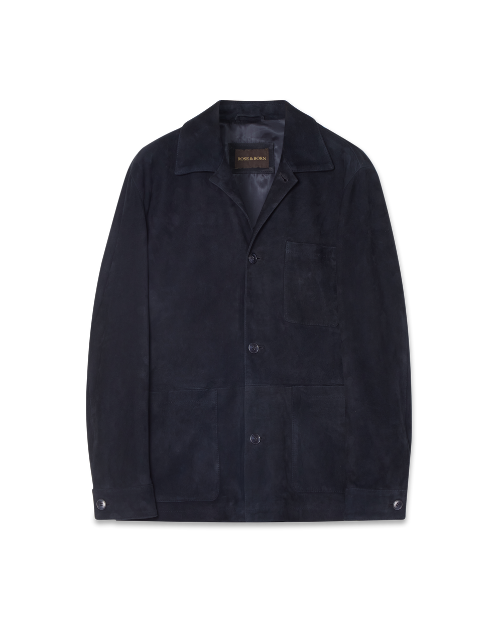 Suede Overshirt Jacket Navy