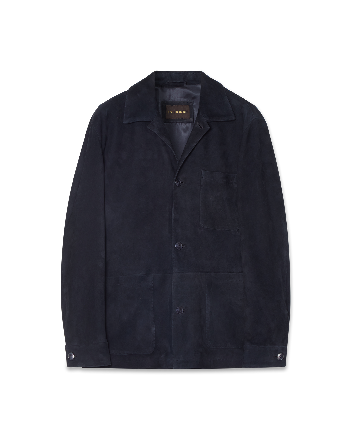 Suede Overshirt Jacket Navy