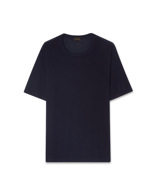 Cashmere Silk T-Shirt Navy