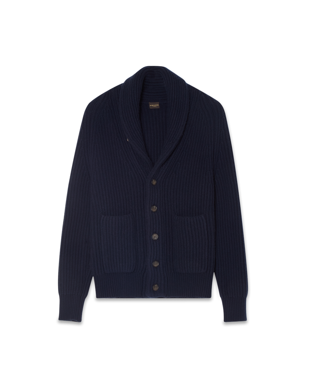 Shawl Collar Cardigan Kashmir Marinblå