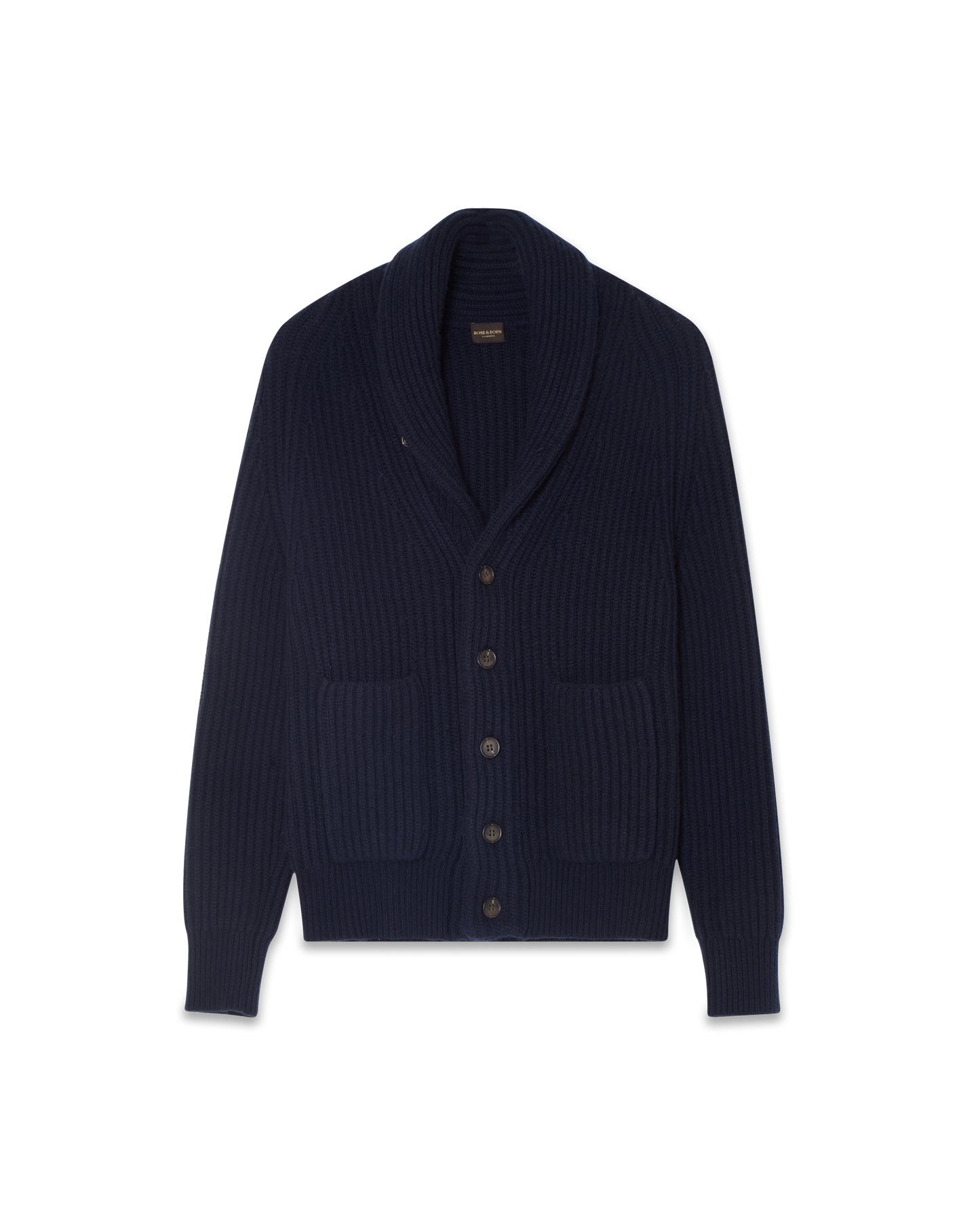 Shawl Collar Cashmere Cardigan Navy