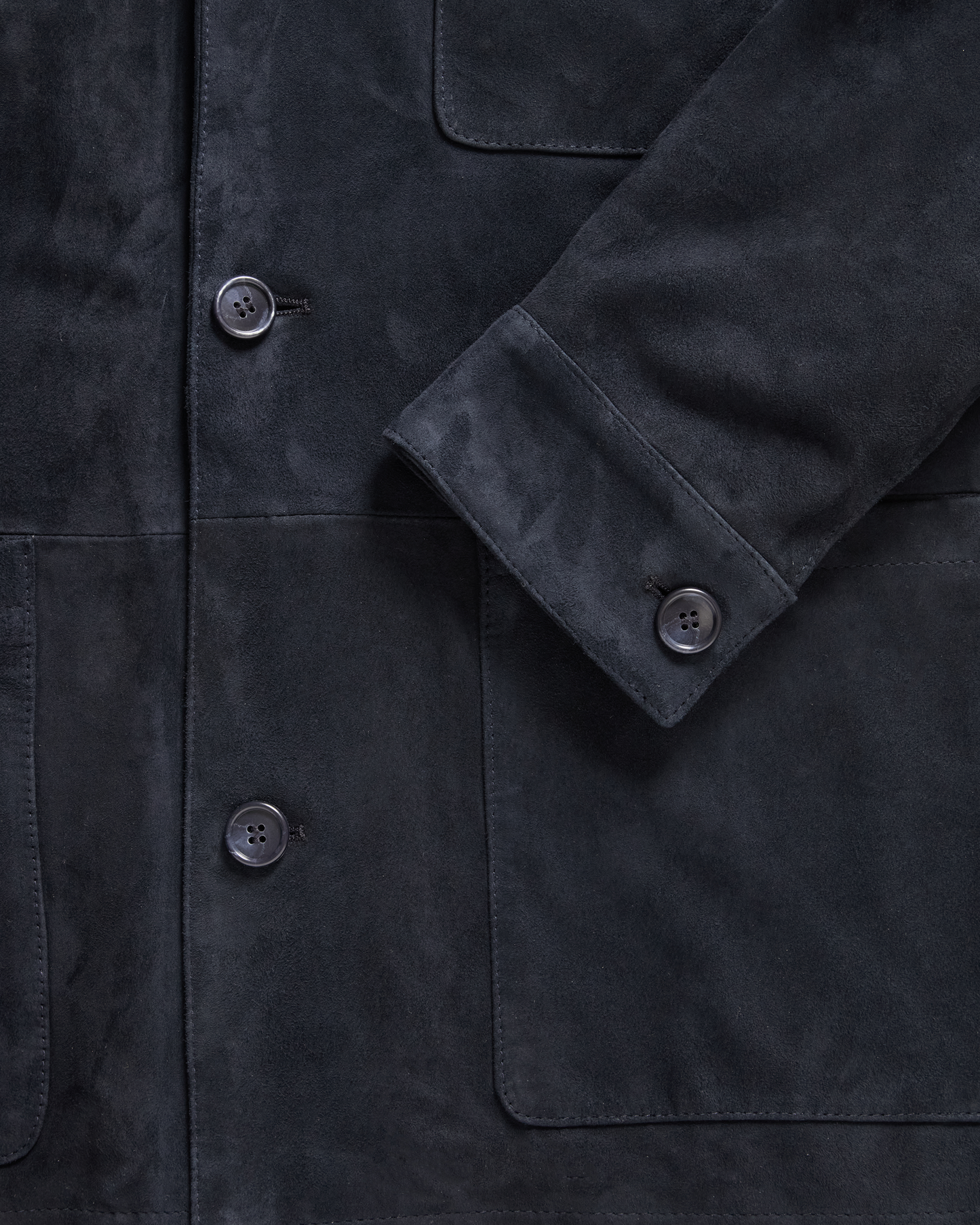 Suede Overshirt Jacket Navy