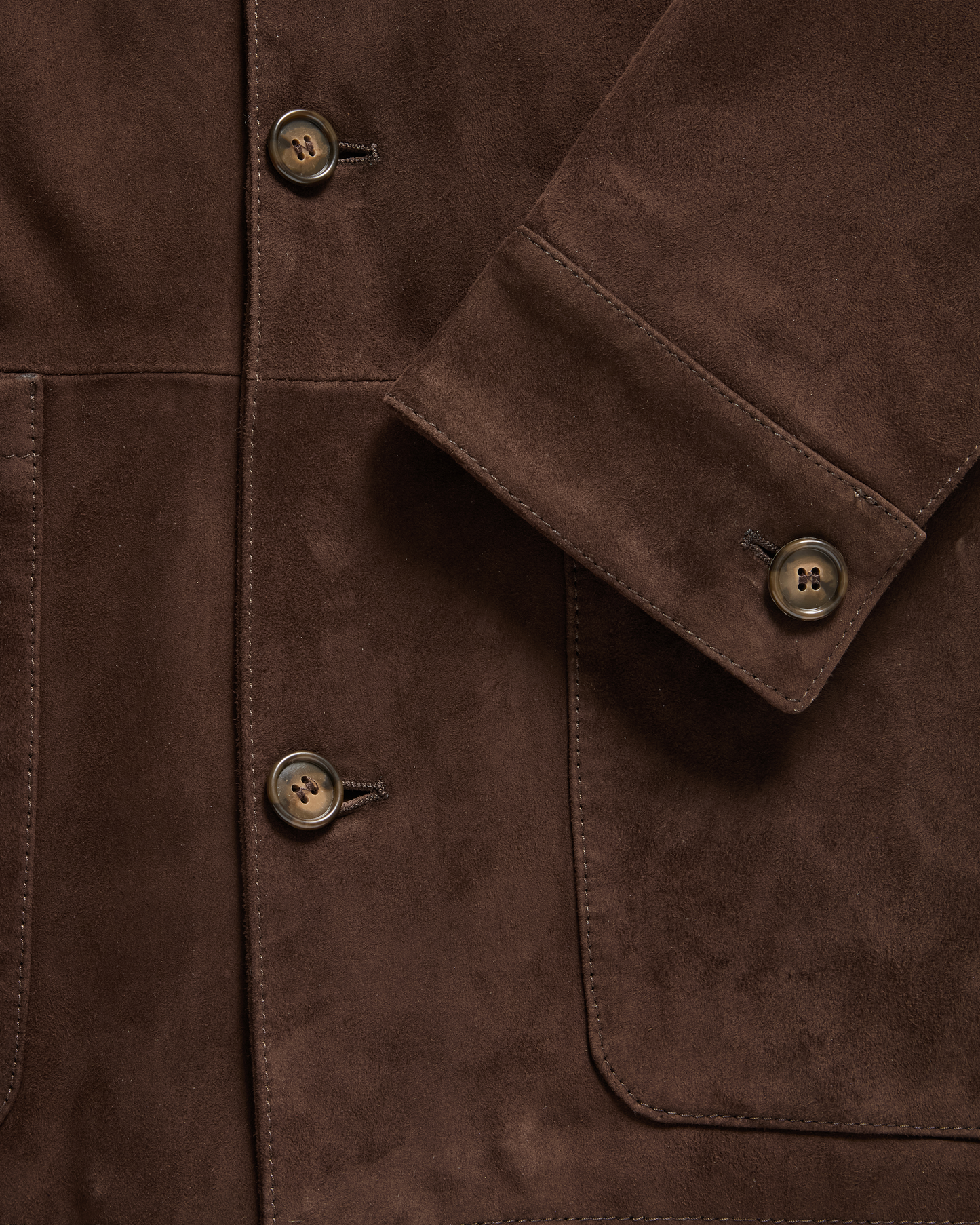 Suede Overshirt Jacket Brown