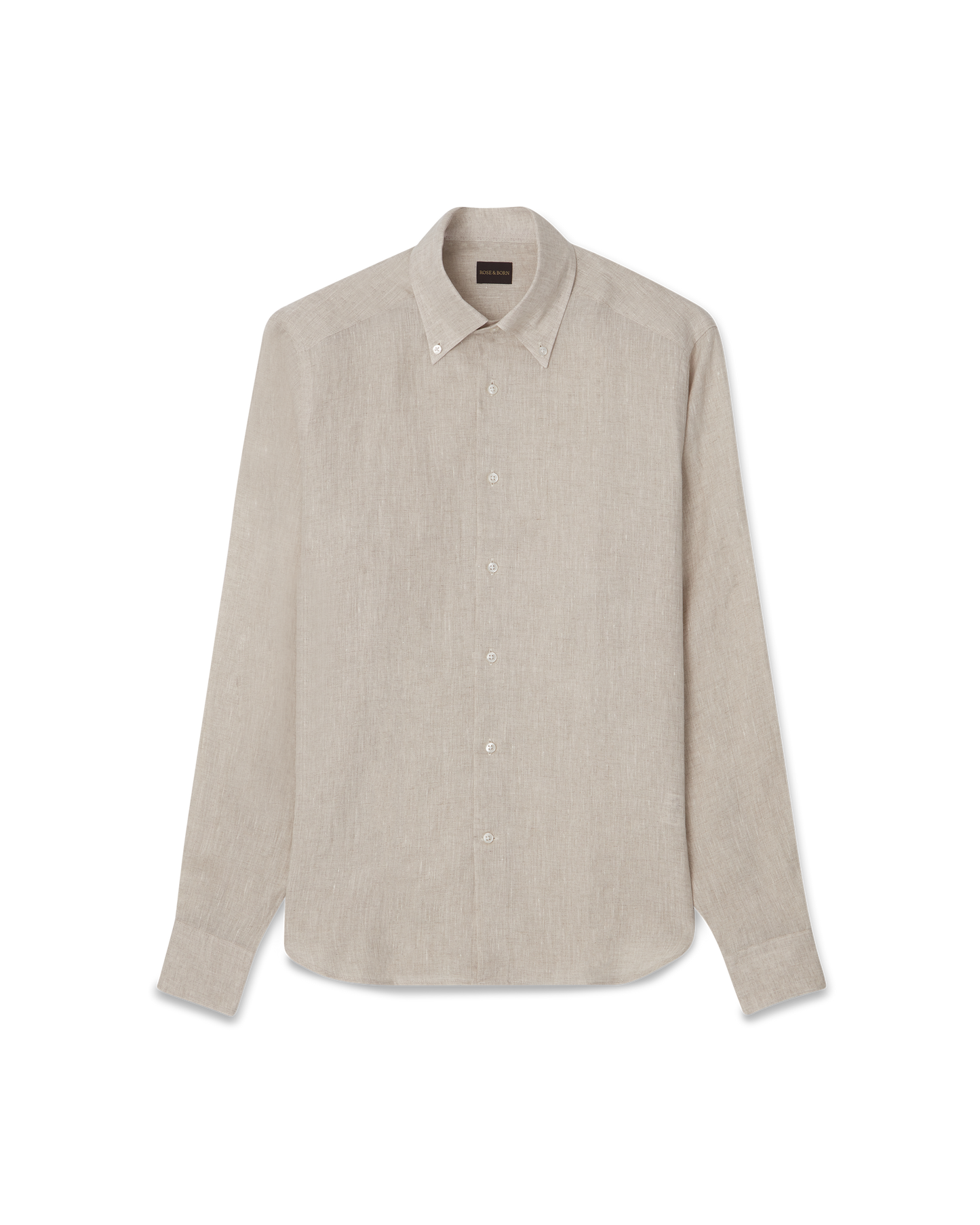 Skjorta Button-Down Linne Sand