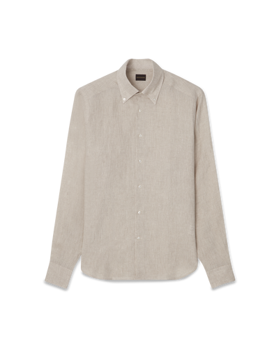 Linen Button-Down Shirt Sand