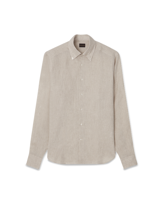 Linen Button-Down Shirt Sand