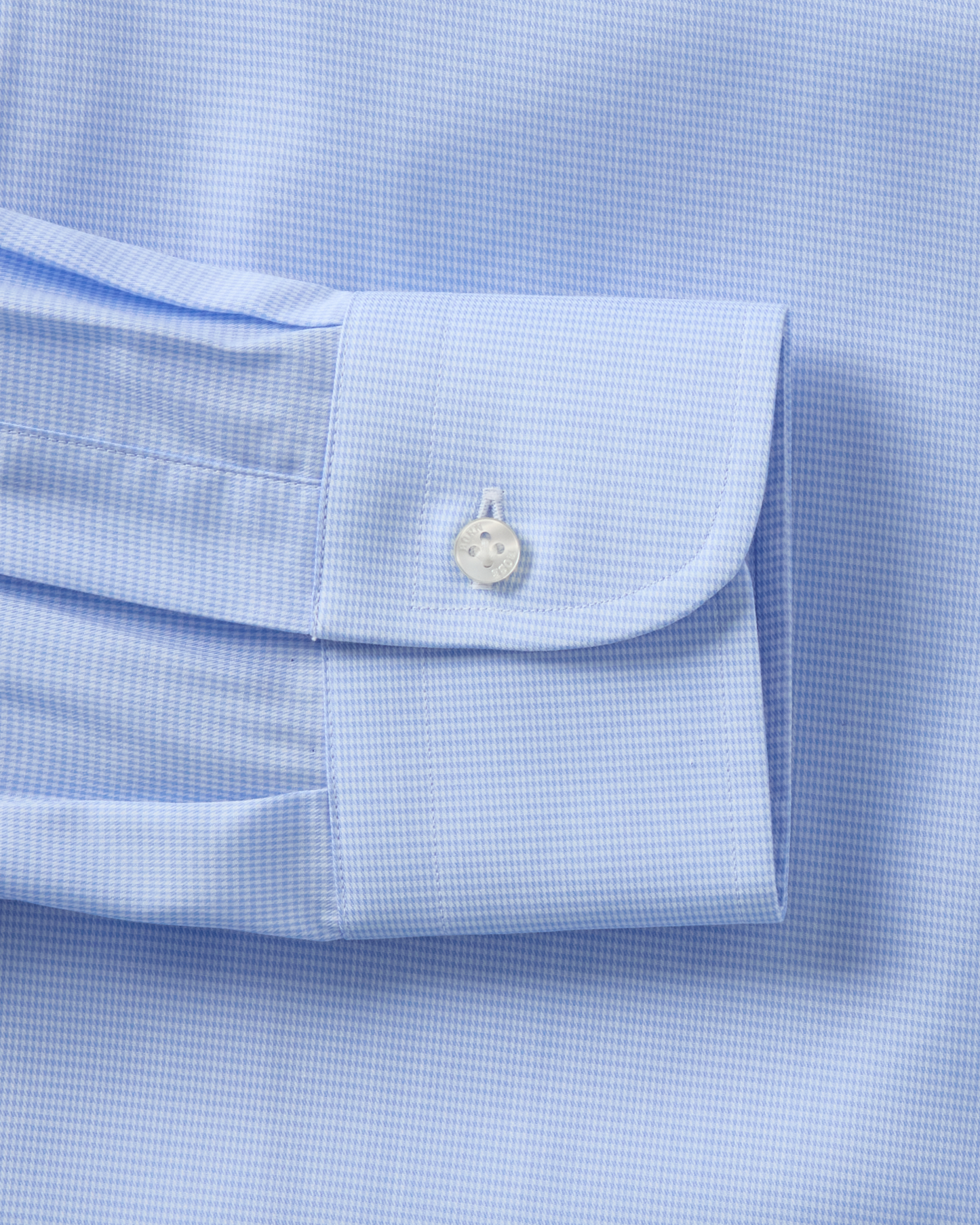 Dogtooth Cotton Shirt Light Blue