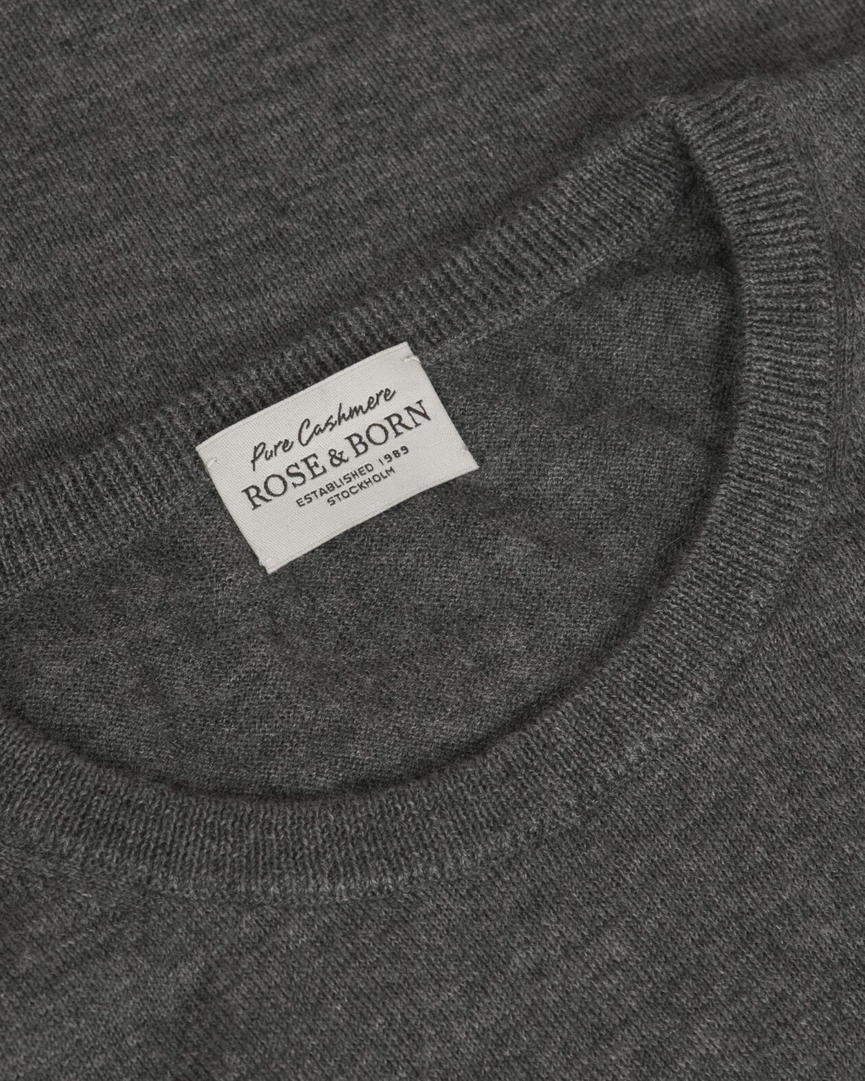 Grey Crew Neck Cashmere Sweater