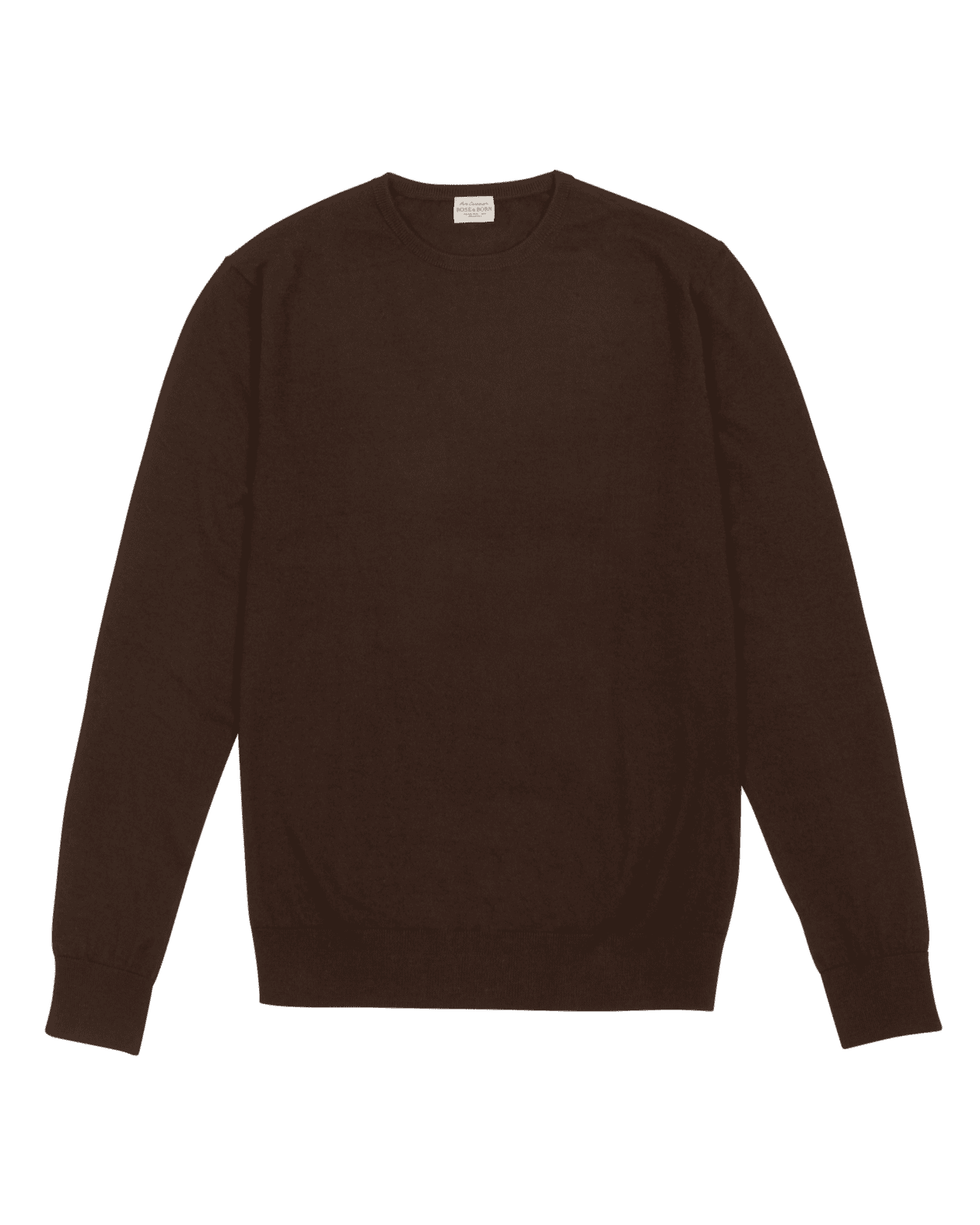 Brown Crew Neck Cashmere Sweater