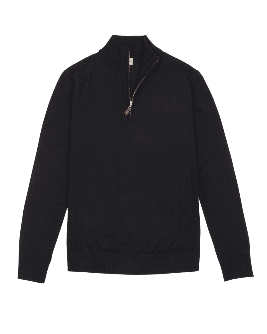 Navy Half Zip Cashmere Sweater