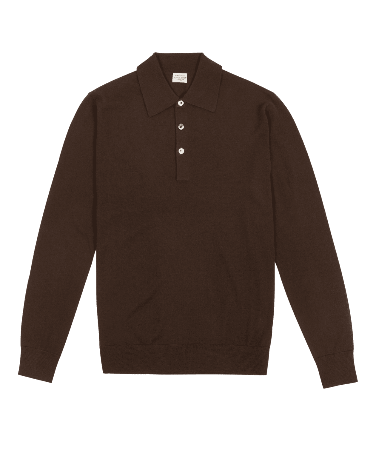 Brown Cashmere Polo Sweater